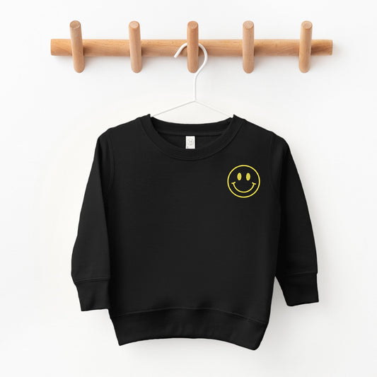 Embroidered Smiley Face Outline | Toddler Graphic Sweatshirt