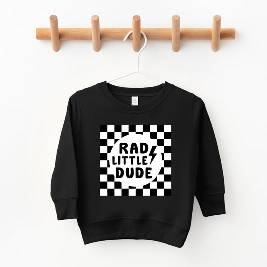 Rad Little Dude Checkered | Toddler Graphic Sweatshirt