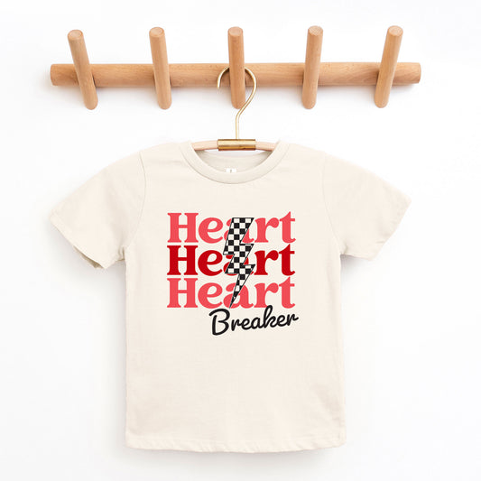Heart Breaker Checkered Bolt | Youth Short Sleeve Crew Neck