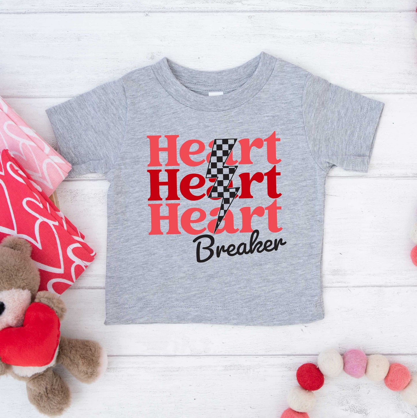 Heart Breaker Checkered Bolt | Toddler Graphic Short Sleeve Tee