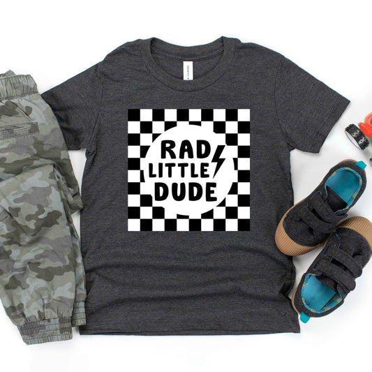 Rad Little Dude Checkered | Youth Graphic Short Sleeve Tee