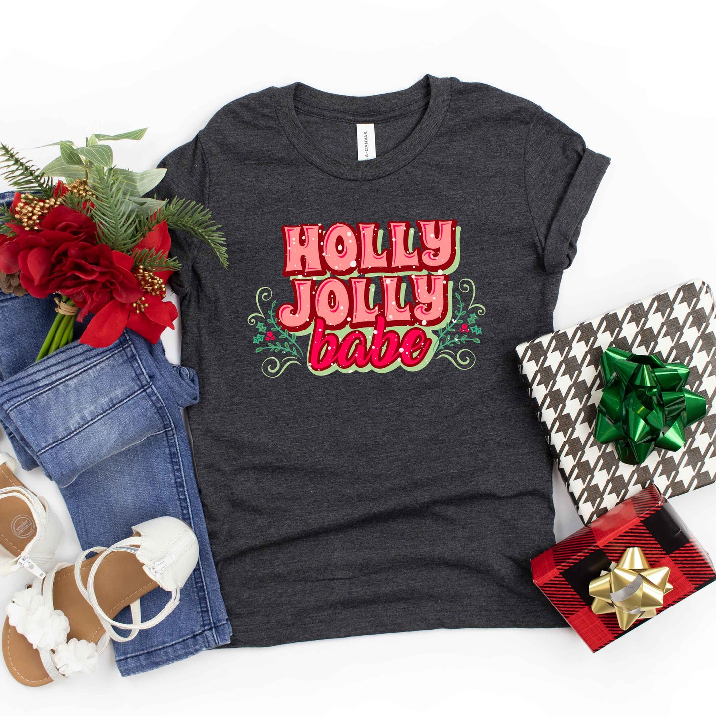 Holly Jolly Babe Stacked | Youth Graphic Short Sleeve Tee