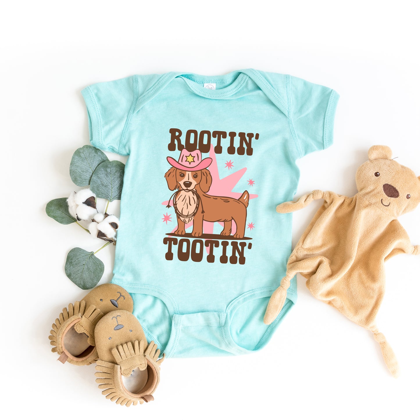 Rootin' Tootin' Dog | Baby Graphic Short Sleeve Onesie