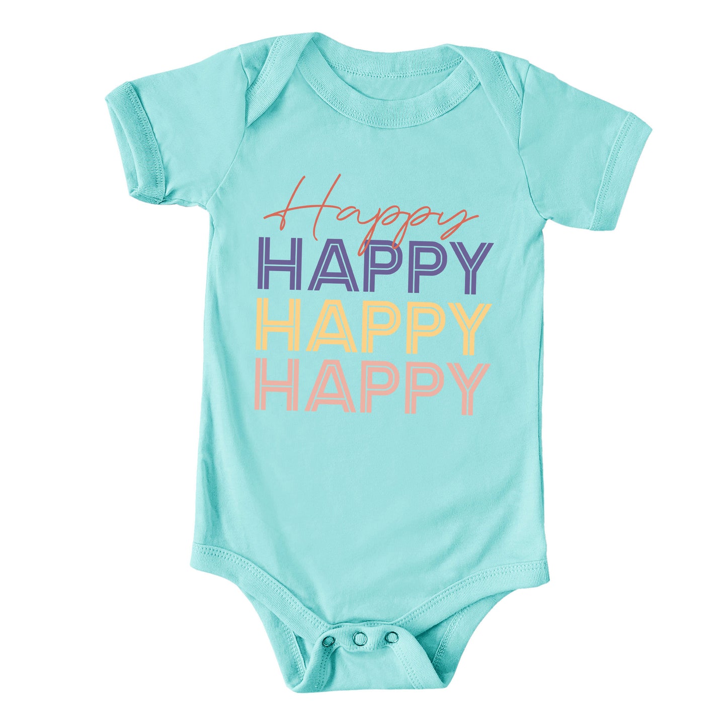 Happy Stacked | Baby Graphic Short Sleeve Onesie