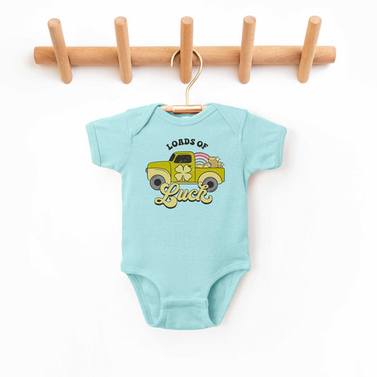 Loads Of Luck Retro Truck | Baby Graphic Short Sleeve Onesie