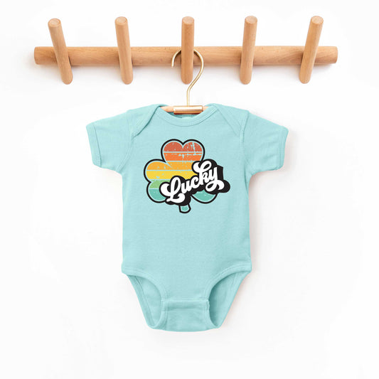 Retro Lucky Colorful | Baby Graphic Short Sleeve Onesie