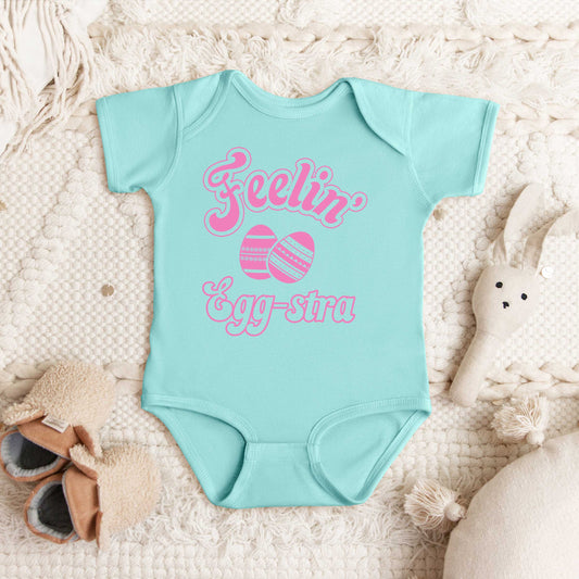 Feelin' Eggstra | Baby Graphic Short Sleeve Onesie