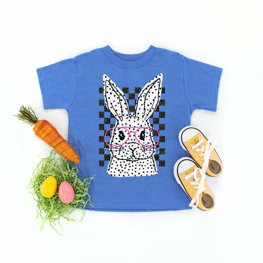 Spotted Bunny With Glasses | Toddler Short Sleeve Crew Neck