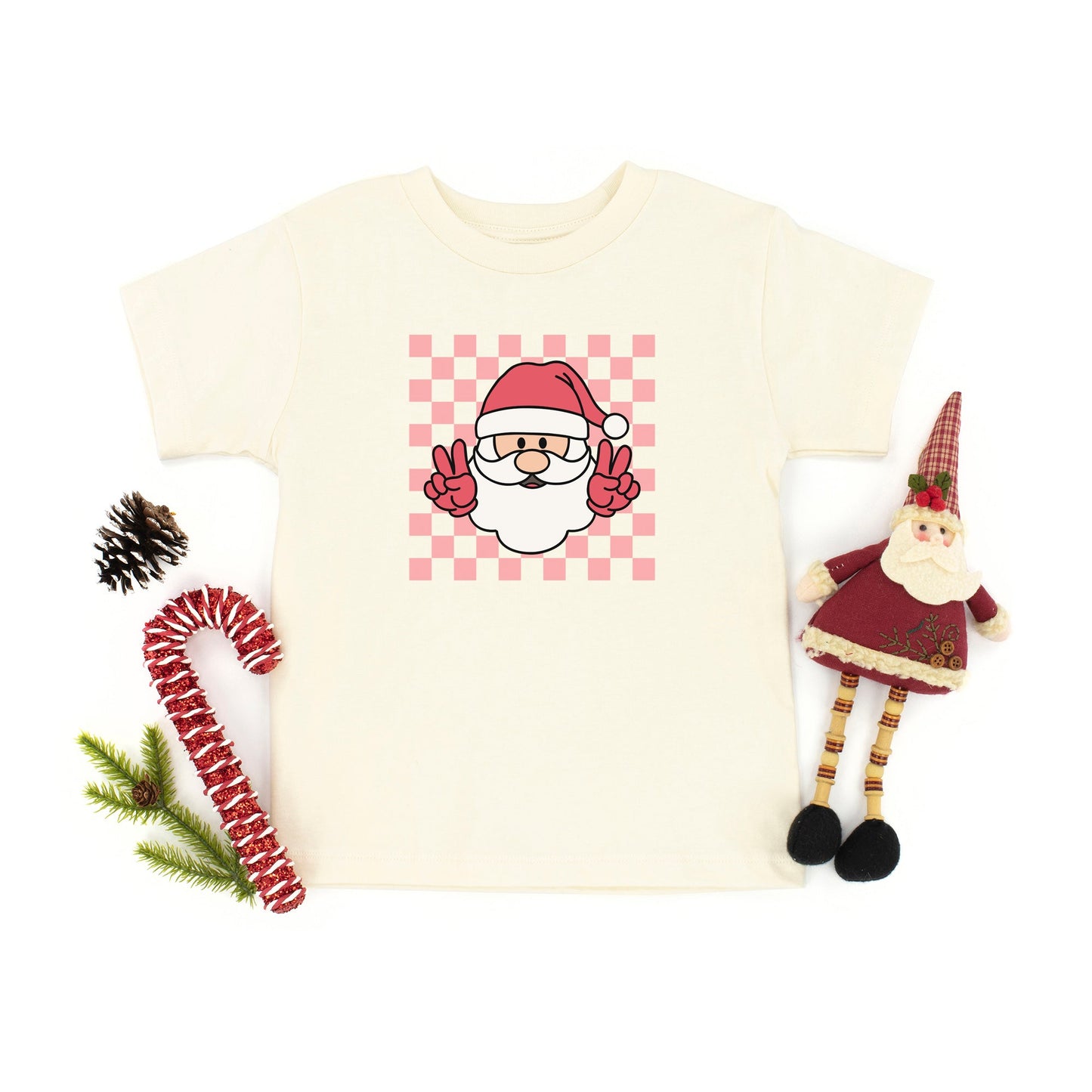Checkered Santa| Youth Graphic Short Sleeve Tee