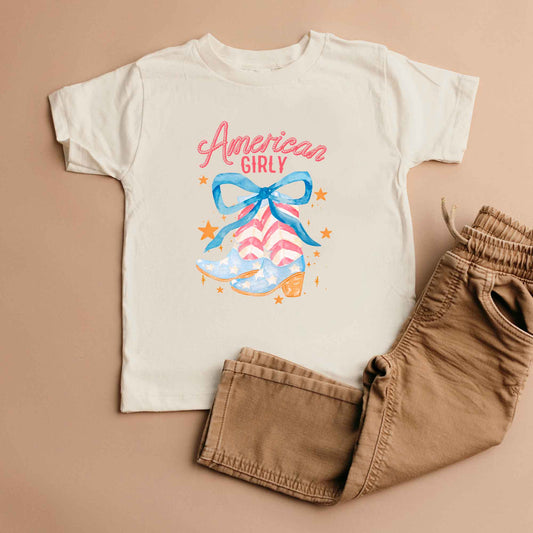 American Girly Coquette Boots | Toddler Graphic Short Sleeve Tee