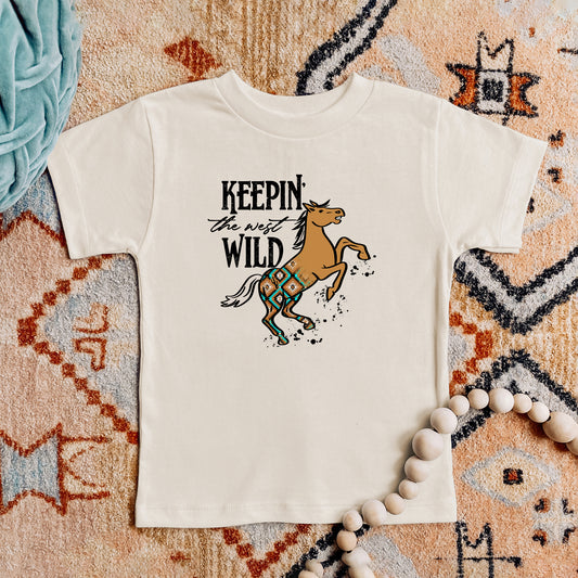 Keepin The West Wild Horse | Toddler Graphic Short Sleeve Tee