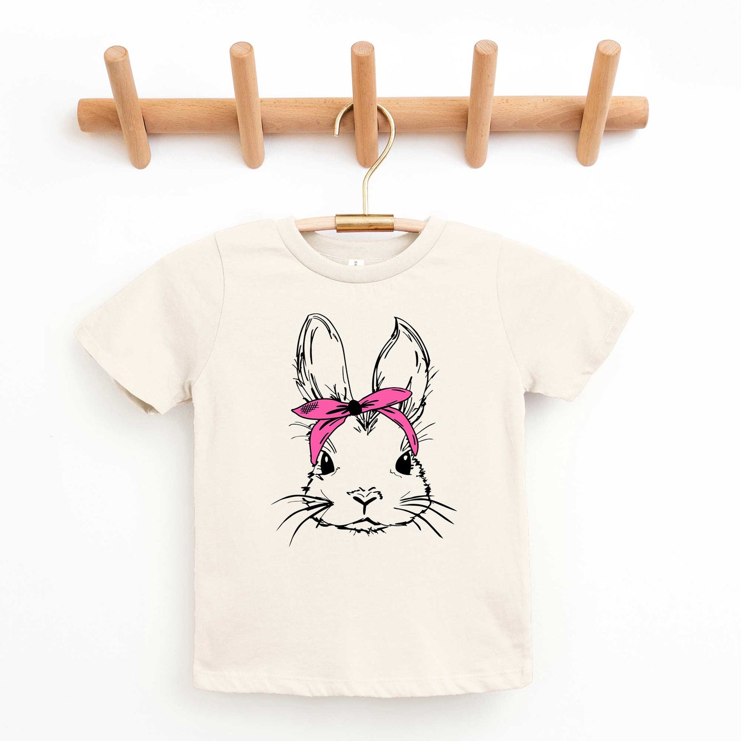 Bunny With Bandana | Toddler Short Sleeve Crew Neck