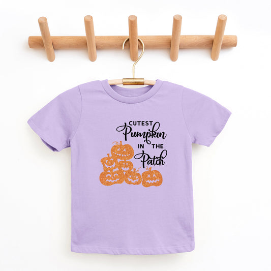 Cutest Pumpkin In The Patch Glitter | Youth Graphic Short Sleeve Tee
