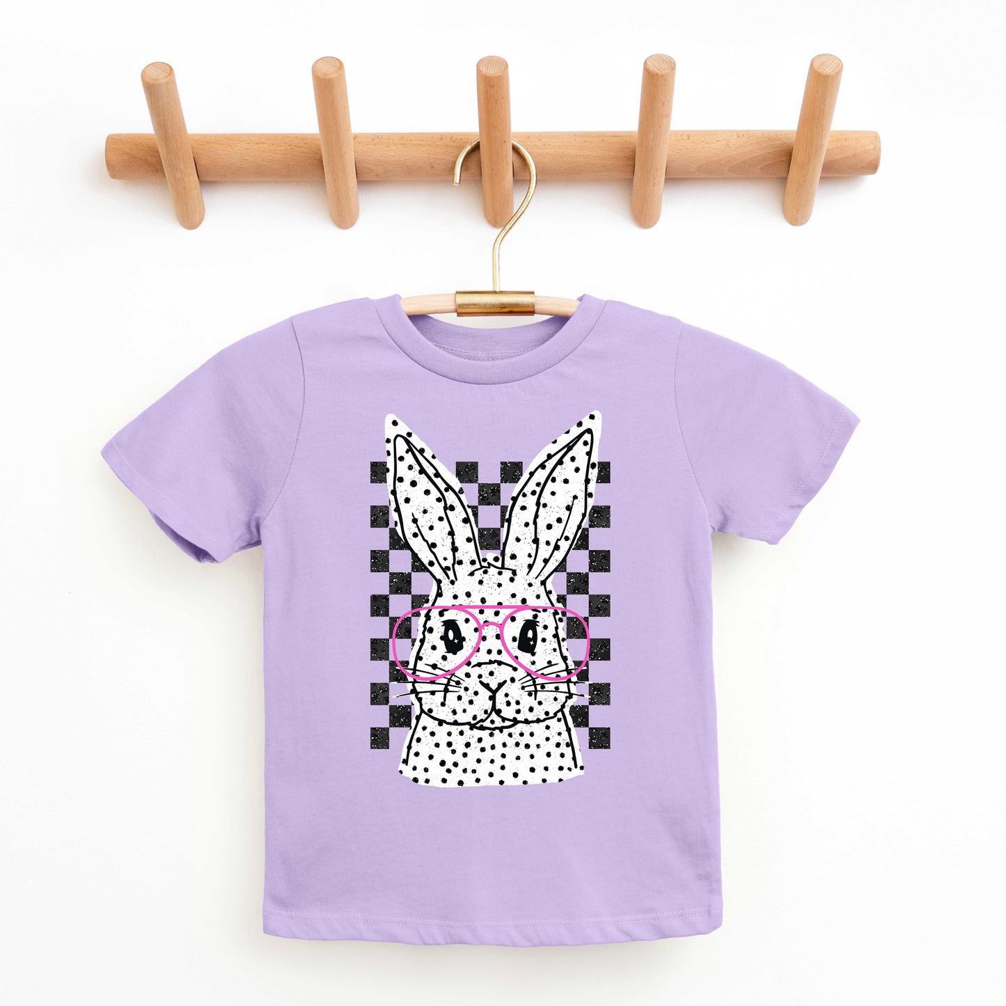 Spotted Bunny With Glasses | Youth Short Sleeve Crew Neck