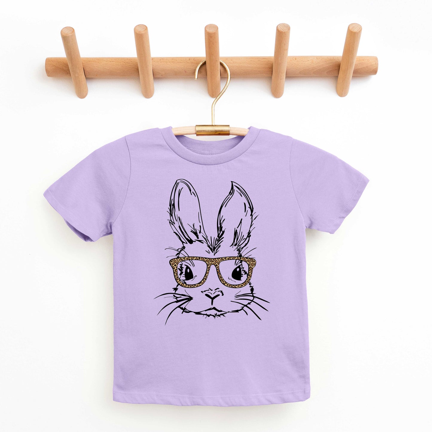 Bunny With Leopard Glasses | Youth Short Sleeve Crew Neck