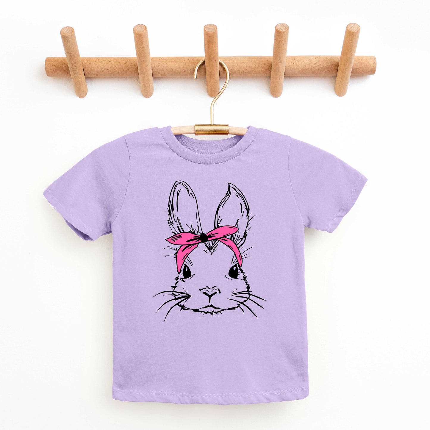 Bunny With Bandana | Youth Short Sleeve Crew Neck