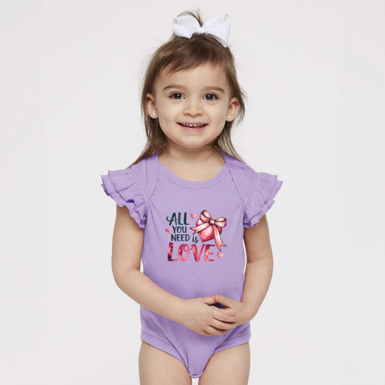 All You Need Is Love Coquette | Baby Graphic Flutter Sleeve Onesie