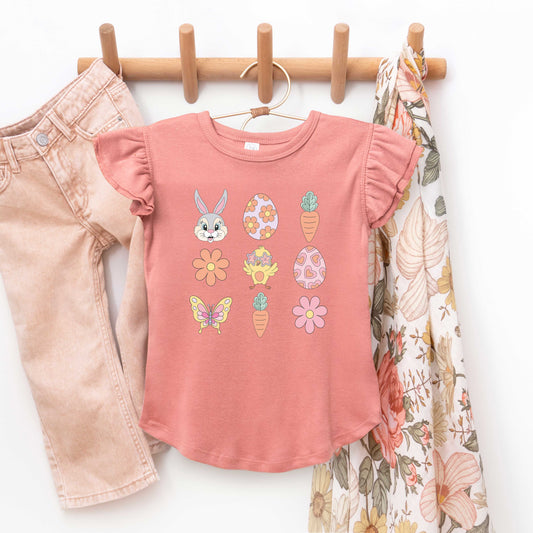 Easter Favorites Chart | Toddler Flutter Sleeve Crew Neck