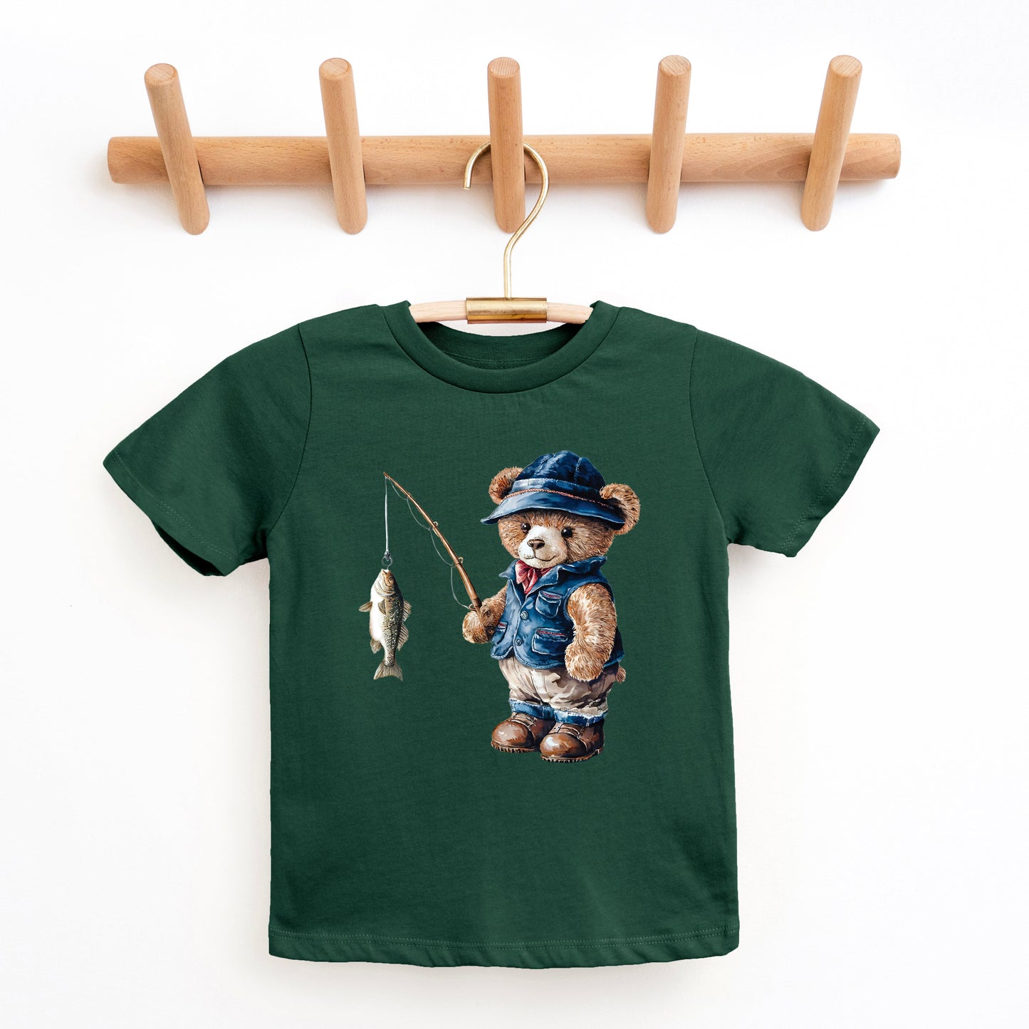 Teddy Bear Fisherman | Youth Graphic Short Sleeve Tee