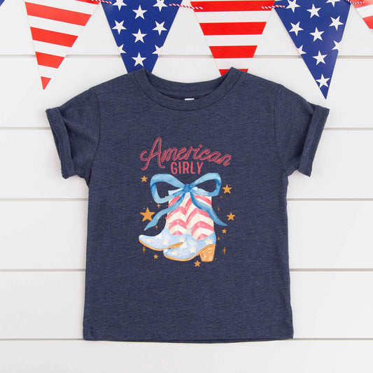 American Girly Coquette Boots | Youth Graphic Short Sleeve Tee