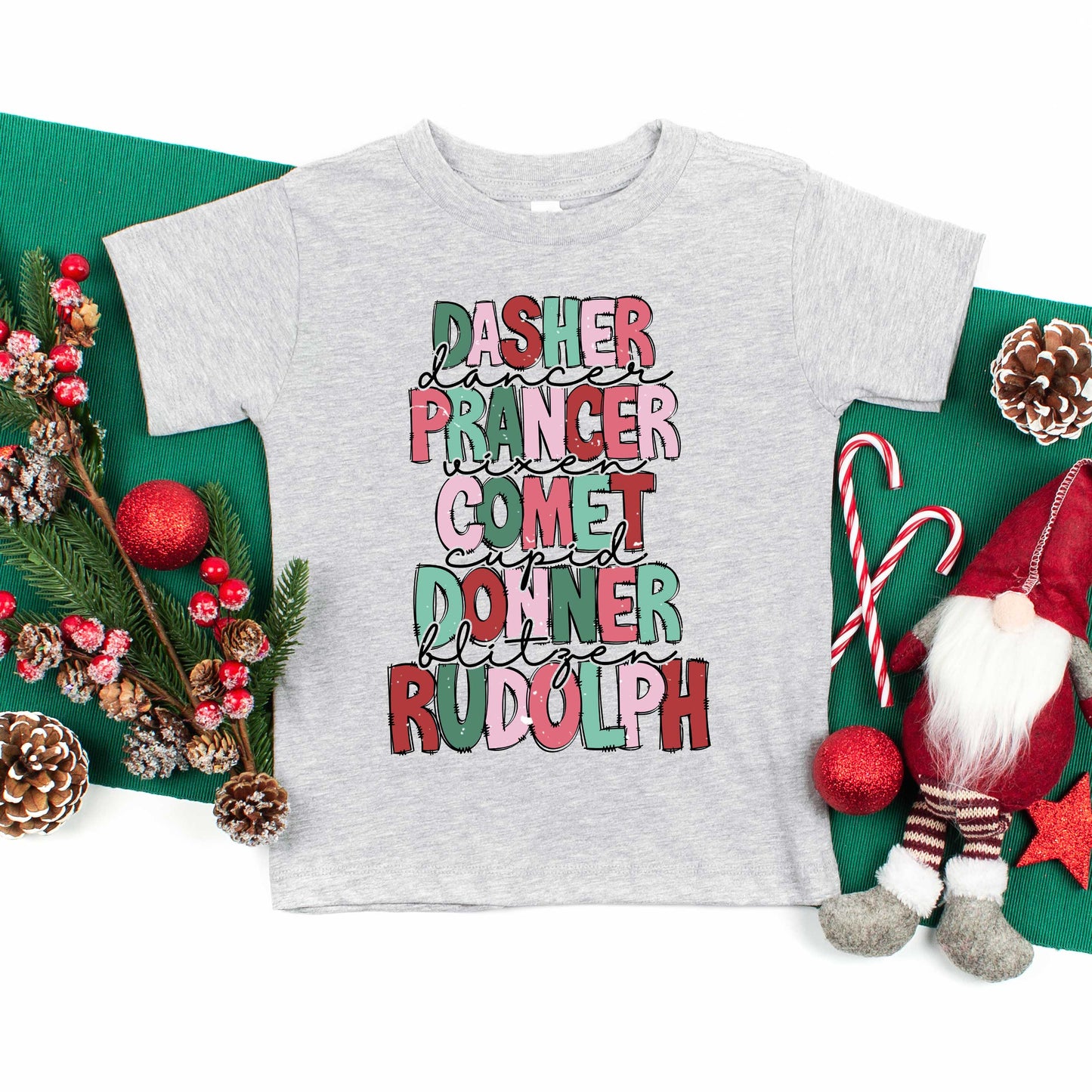 Reindeers Stacked | Toddler Graphic Short Sleeve Tee