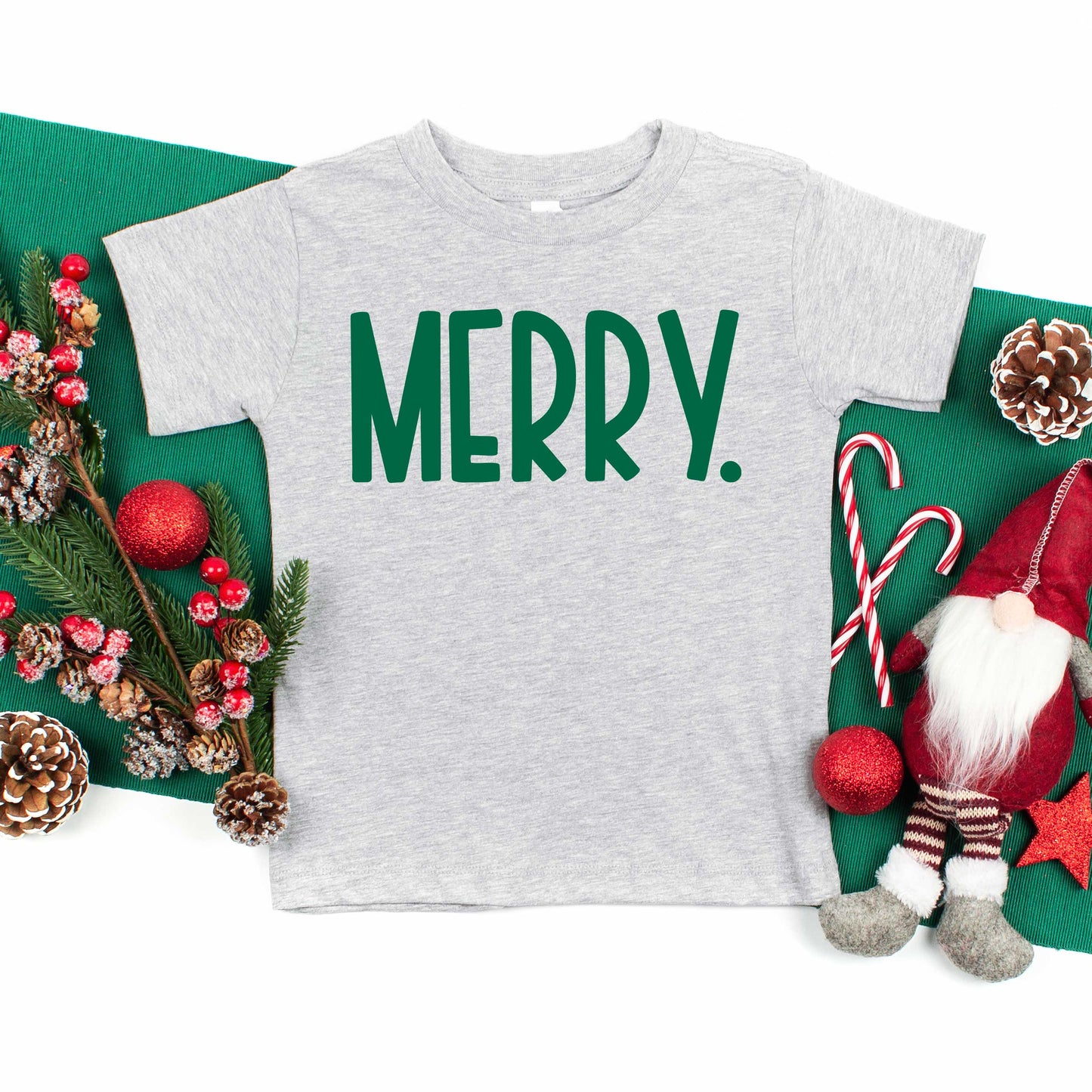 Merry Bold Word | Toddler Graphic Short Sleeve Tee