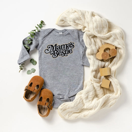 Mama's Little Bestie | Baby Graphic Long Sleeve Onesie