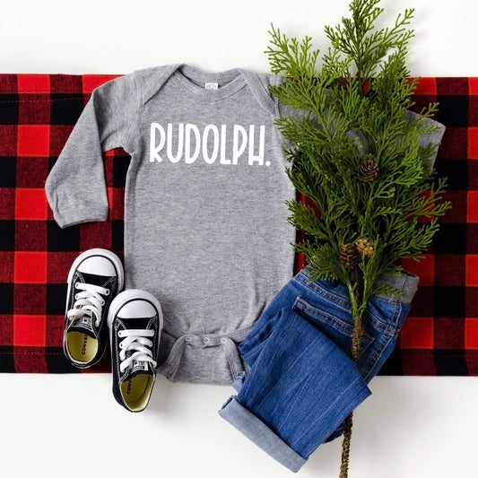 Rudolph Bold | Baby Graphic Long Sleeve Onesie