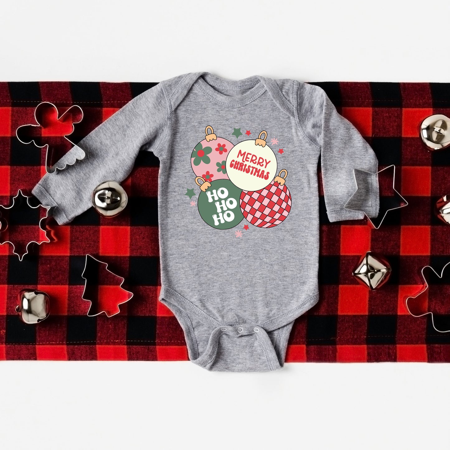 Christmas Ornaments | Baby Graphic Long Sleeve Onesie