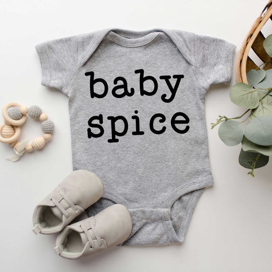 Baby Spice Typewriter | Baby Graphic Short Sleeve Onesie