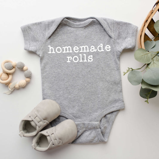 Homemade Rolls Typewriter | Baby Graphic Short Sleeve Onesie