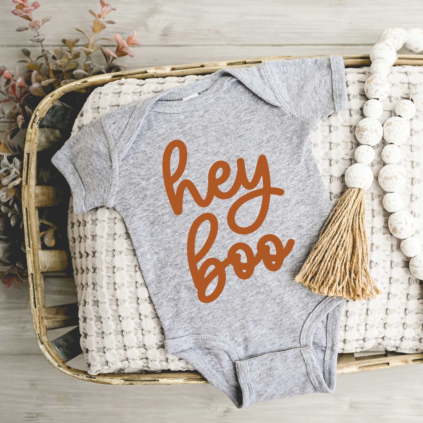 Hey Boo Cursive | Baby Graphic Short Sleeve Onesie