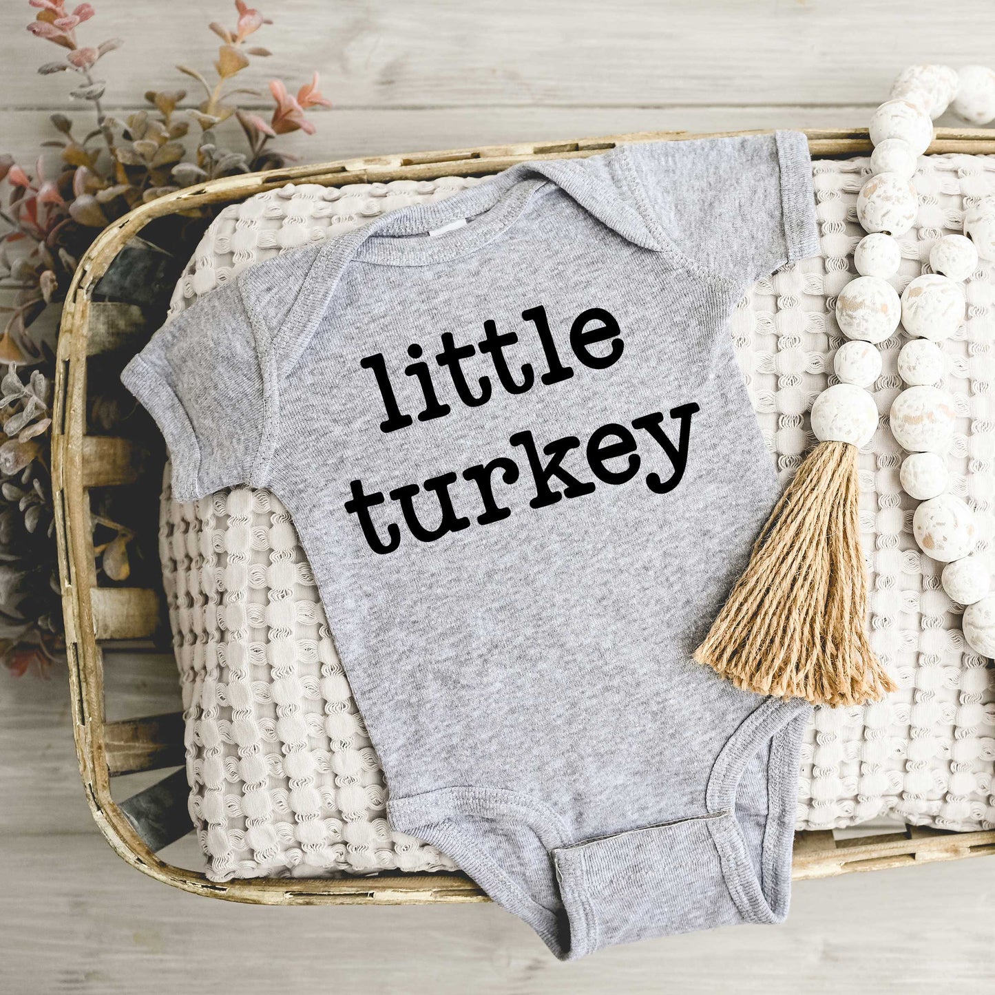 Little Turkey Typewriter | Baby Graphic Short Sleeve Onesie