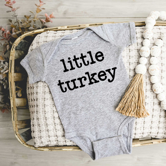 Little Turkey Typewriter | Baby Graphic Short Sleeve Onesie