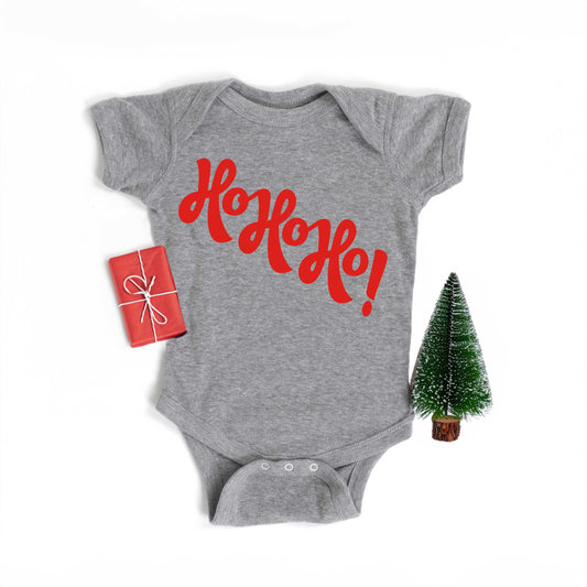 Diagonal Ho Ho Ho | Baby Graphic Short Sleeve Onesie