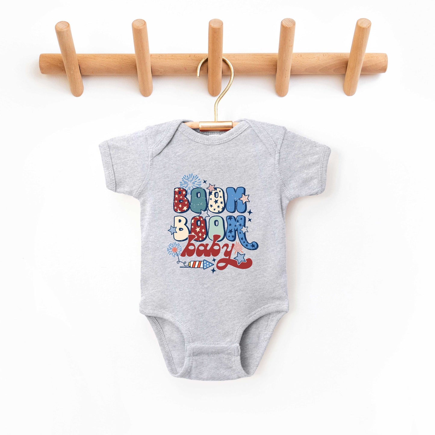 Boom Boom Baby Firework | Baby Graphic Short Sleeve Onesie