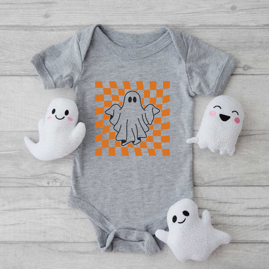 Checkered Ghost | Baby Graphic Short Sleeve Onesie