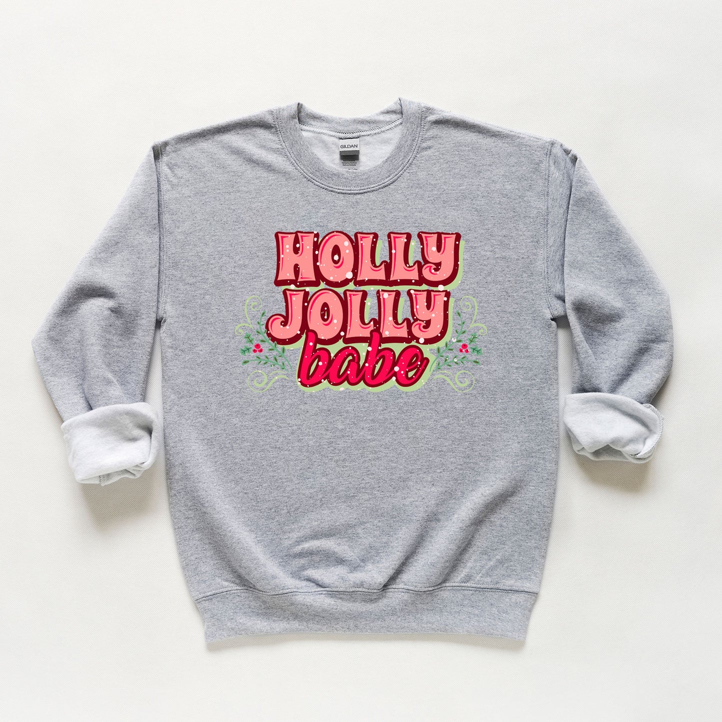 Holly Jolly Babe Stacked | Youth Graphic Sweatshirt
