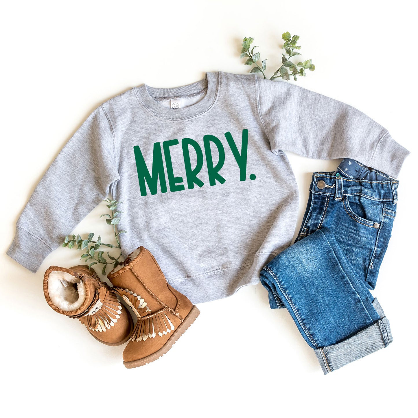 Merry Bold Word | Toddler Graphic Sweatshirt
