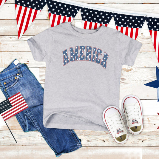 Retro America Stars | Toddler Short Sleeve Crew Neck