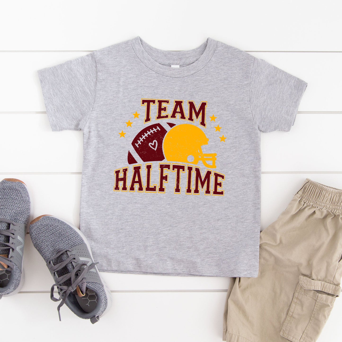 Team Halftime Distressed - Maroon | Youth Graphic Short Sleeve Tee