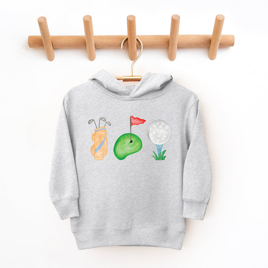 Golf Icons Watercolor | Toddler Graphic Hoodie