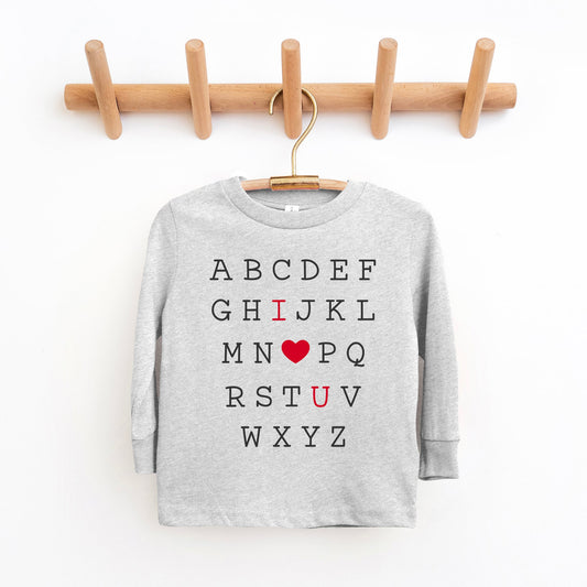 Alphabet I Love You | Youth Graphic Long Sleeve Tee