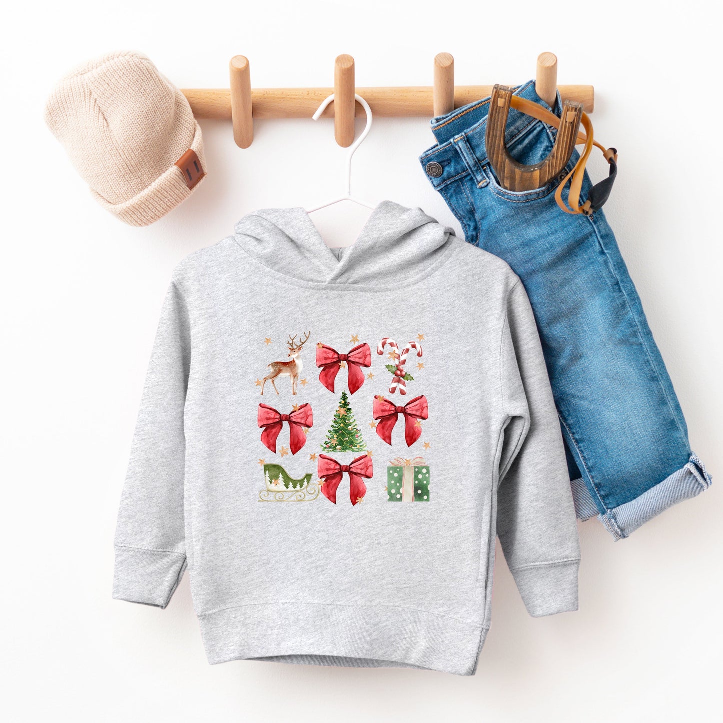 Coquette Christmas Collage | Toddler Graphic Hoodie