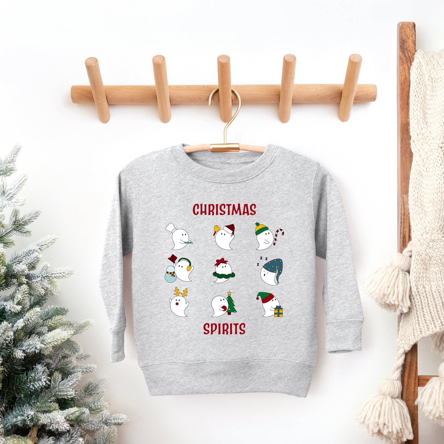 Christmas Spirits Red Words | Toddler Graphic Sweatshirt