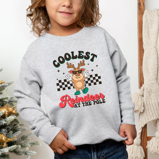 Coolest Reindeer At The Pole | Toddler Graphic Sweatshirt