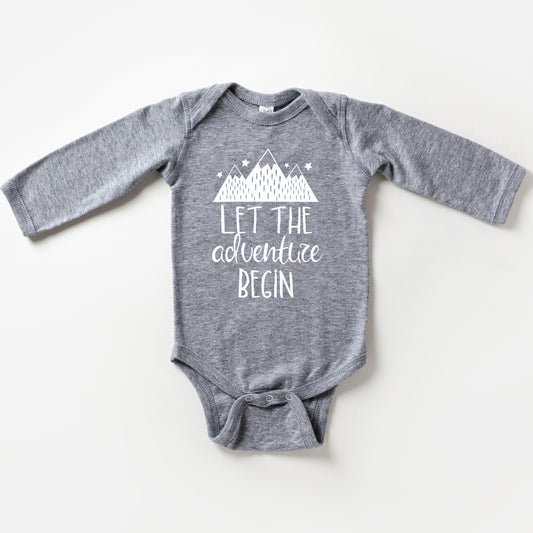 Let The Adventure Begin Mountains | Baby Long Sleeve Onesie