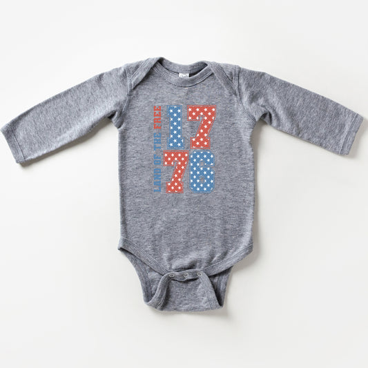 Land Of The Free Retro Stars | Baby Long Sleeve Onesie