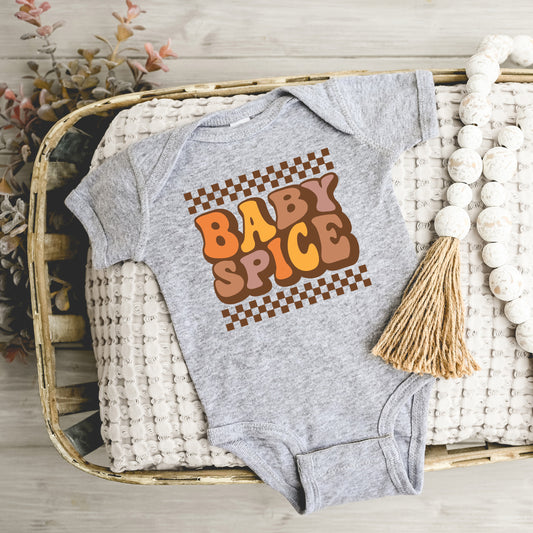 Baby Spice Checkered | Baby Graphic Short Sleeve Onesie