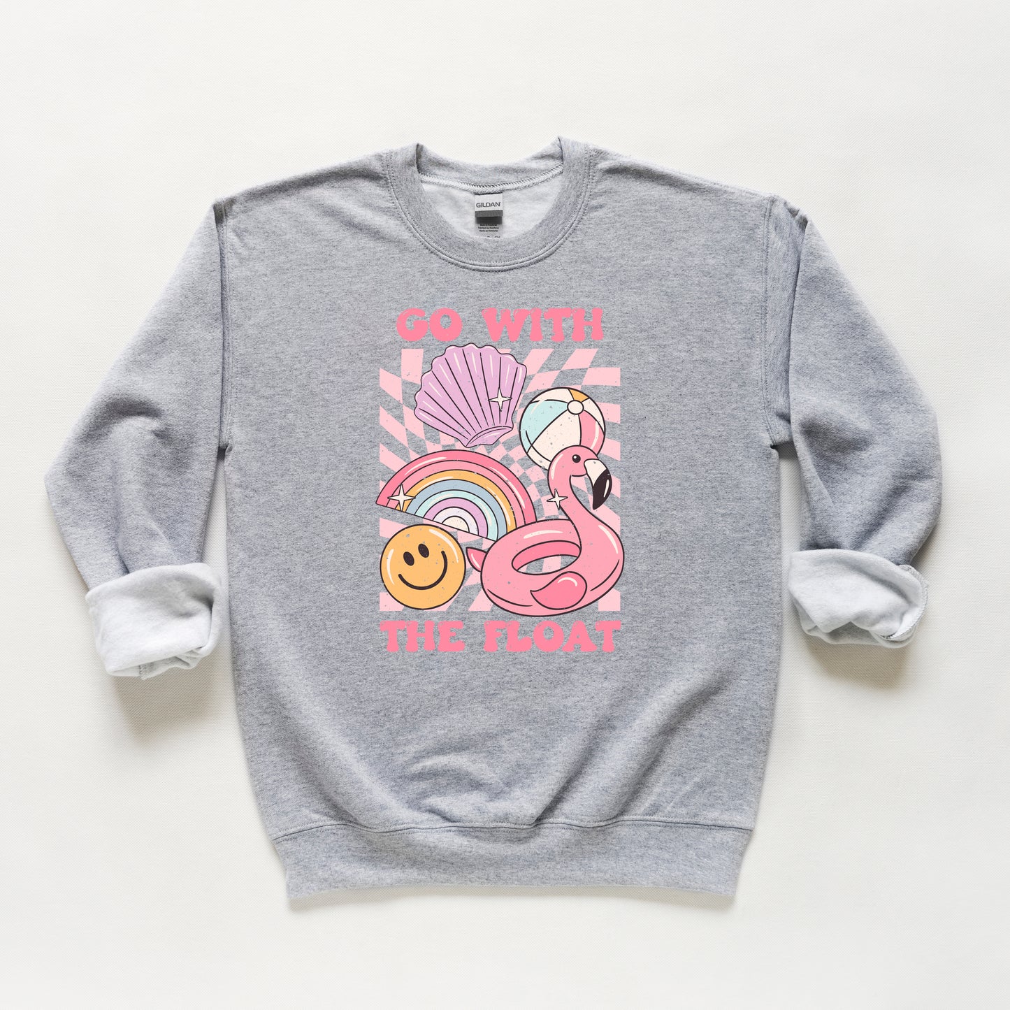 Go With The Float Pink | Youth Sweatshirt